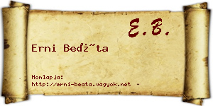 Erni Beáta névjegykártya